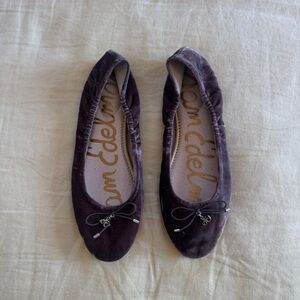 Sam Edelman Women's Velvet Flats in Chocolate Brown
